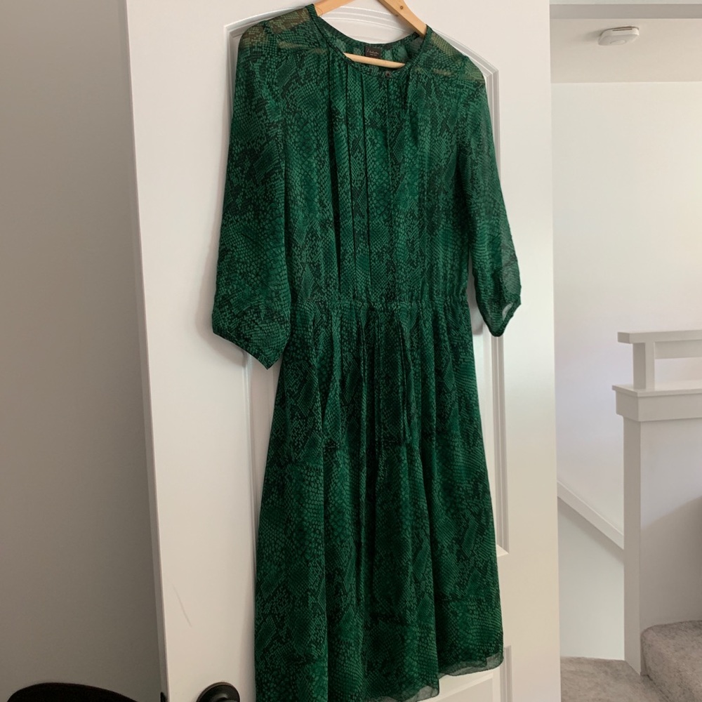 Aritzia Wilfred Babaton Silk Snake Green XS Dress